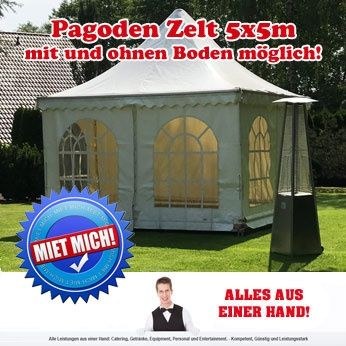 5x5 m Pagodenzelt ohne Boden mieten in Bielefeld – für jedes Wetter