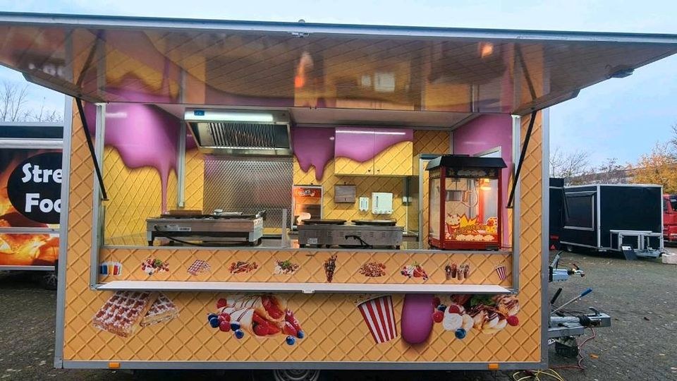 Sweet Food Anhänger Crêpes Wagen Belgische mieten in Groß-Gerau