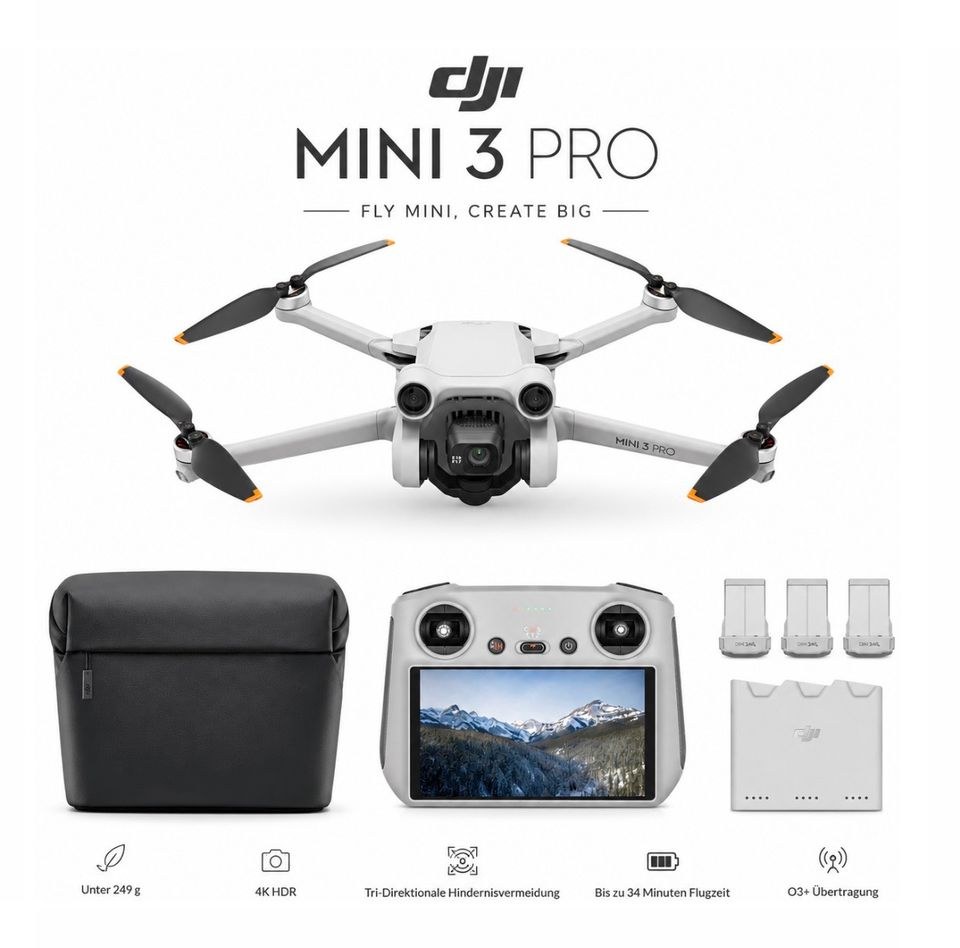 N] DJI Mini 3 Pro 4k Drohne Fly more Combo mieten