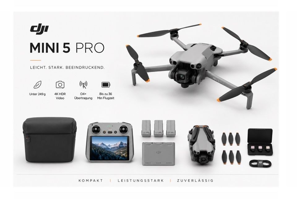 N] DJI Mini 5 Pro 4k Drohne Fly more Combo mieten