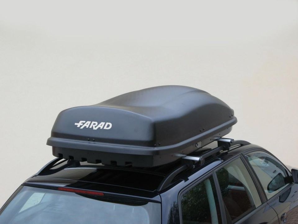 Dachbox 480L inkl Grundträger offene Reling mieten in Issum – 4