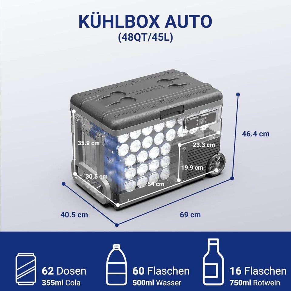 Kompressor Kühlbox 45l 12 24V230V mieten in Issum – 2