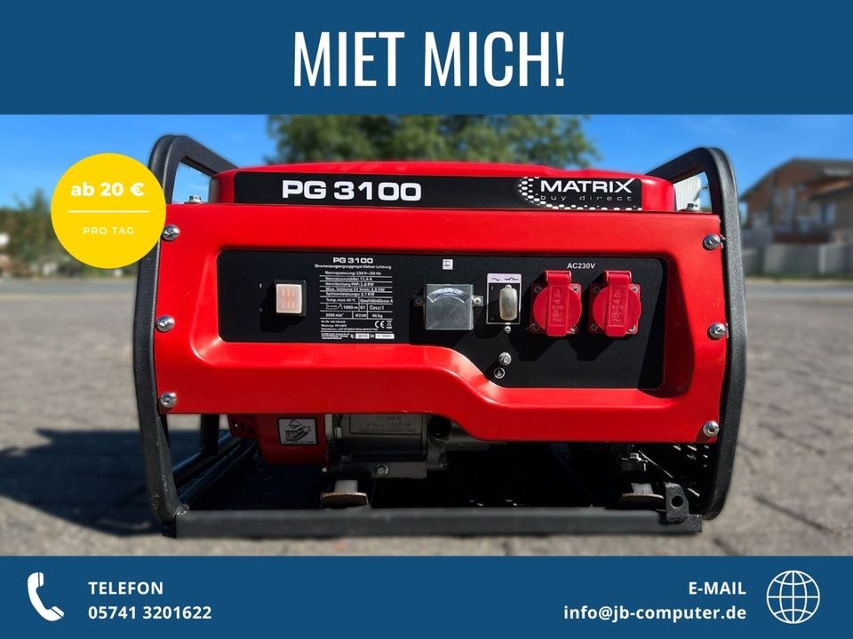 Stromgenerator Notstromaggregat Stromerzeuger mieten bei JB Vertrieb