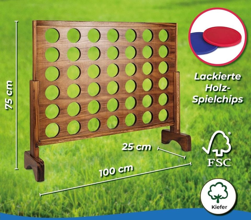 4 Vier Gewinnt Spiel XXL Holzspielzeug Groß mieten bei Jo-Ro