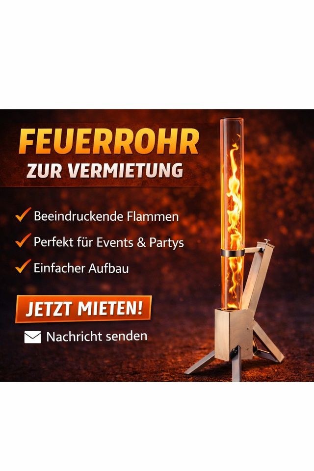 Hochwertiges Feuerrohr stilvolle Atmosphäre mieten bei Jo-Ro