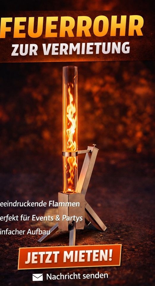 Hochwertiges Feuerrohr stilvolle Atmosphäre mieten bei Jo-Ro – 2