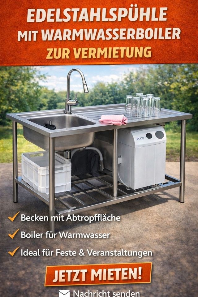 Mobile Spüle Waschtisch Gläserwaschtisch mieten bei Jo-Ro