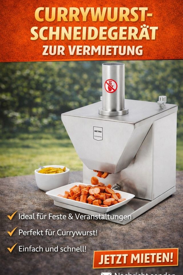 Elektrischer Currywurstschneider mieten bei Jo-Ro – das Besondere