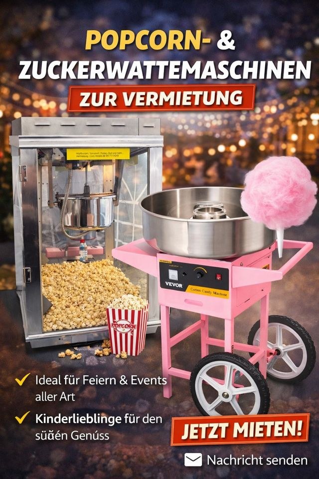 Zuckerwattemaschine Popcornmaschine mieten bei Jo-Ro