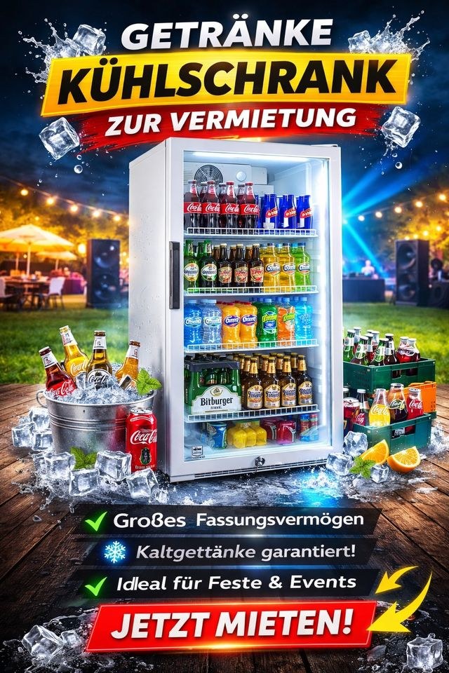 Glas Kühlschrank mieten bei Jo-Ro – Getränke kalt für alle