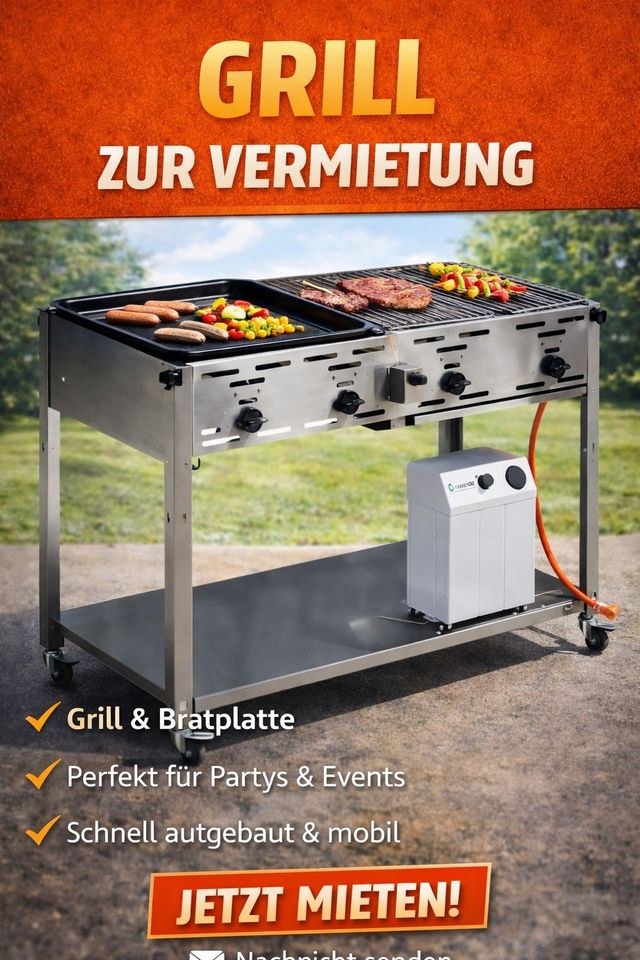 sie eine XXL Profi Gasgrill Bräter Grillpfanne mieten bei Jo-Ro