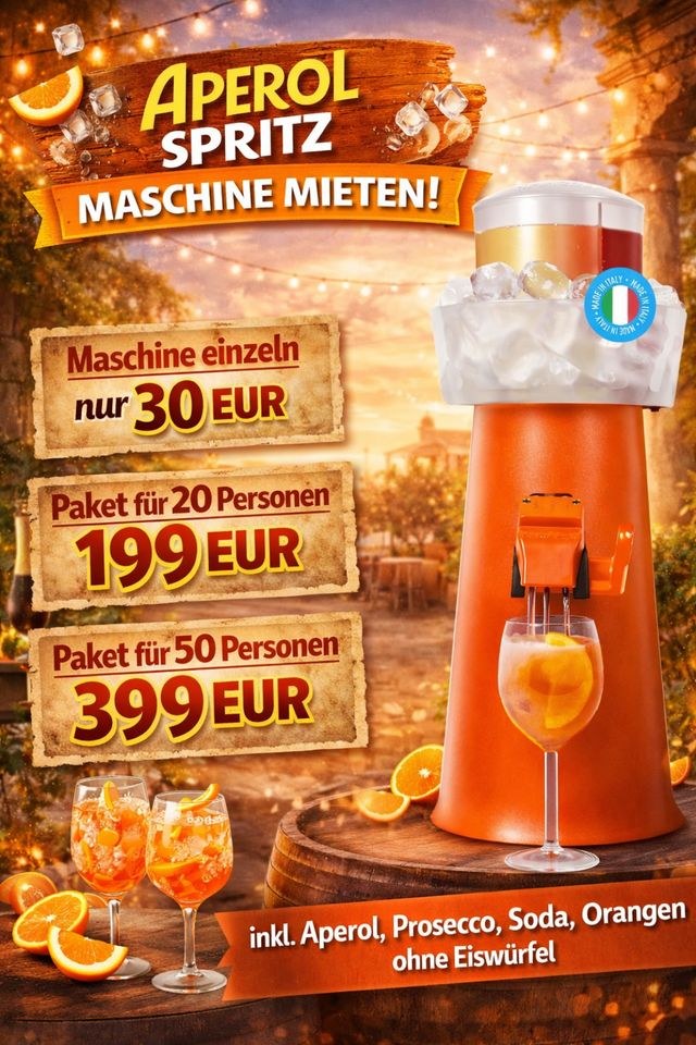 Aperol Spritz Maschine mieten bei Jo-Ro – das Besondere