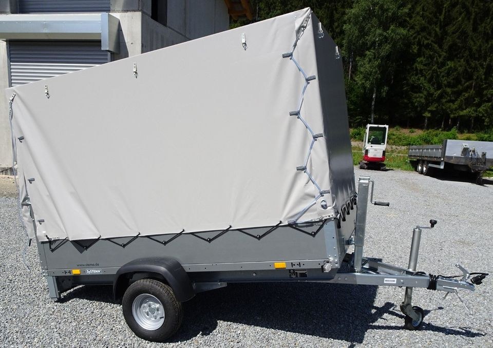 PKW Anhänger 750kg 100km h Planenaufbau kippbar mieten in Konzell – 2