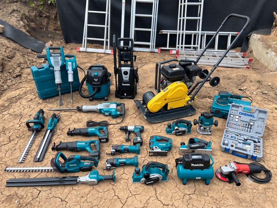BAUMASCHINEN GERÄTE Rüttelplatte Stemmhammer mieten bei Michael