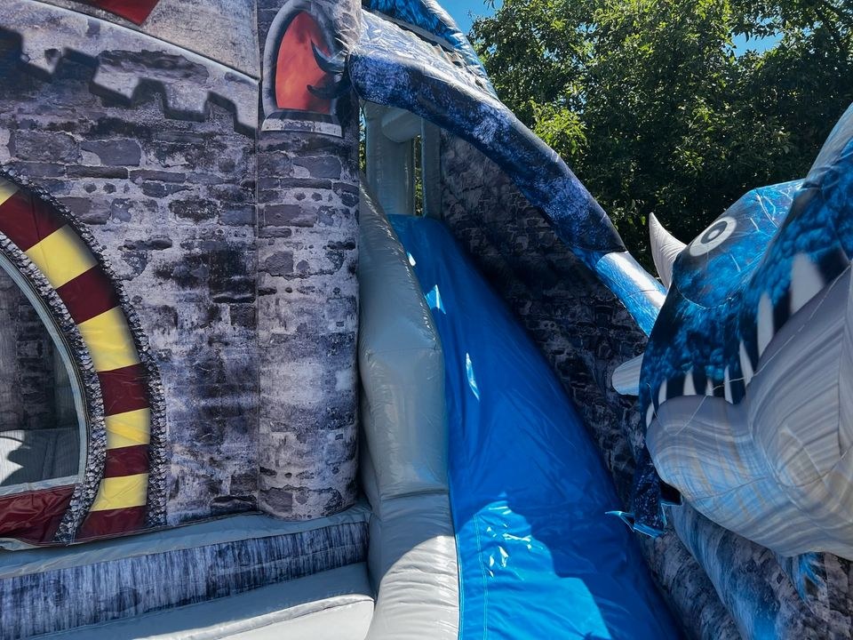 Hüpfburg Blue Dragon Burg Drachen Rutsche mieten in Crostwitz – 2