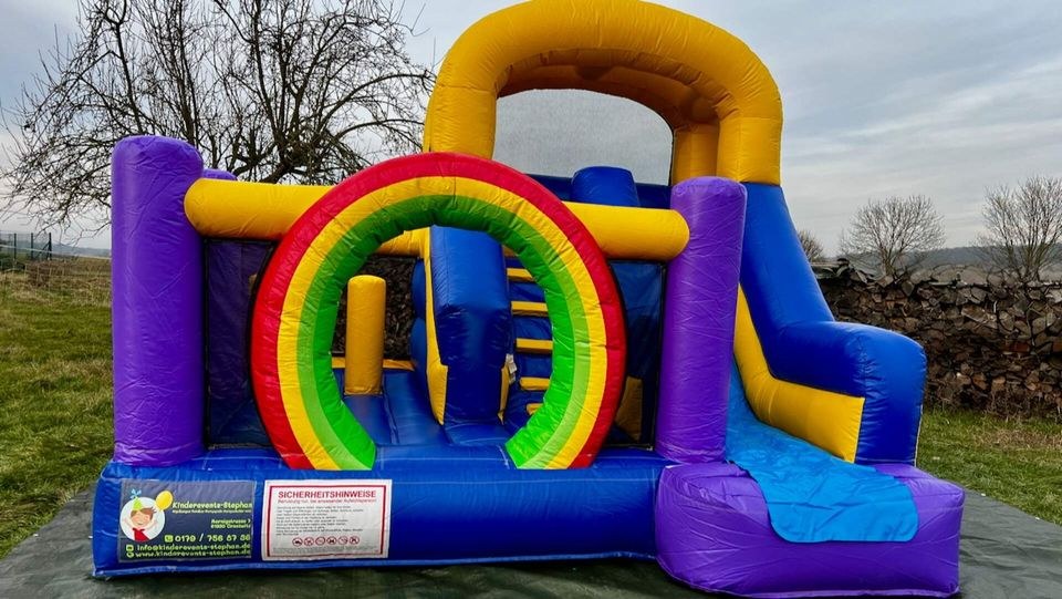 Hüpfburg Little Rainbow Rutsche mieten in Crostwitz