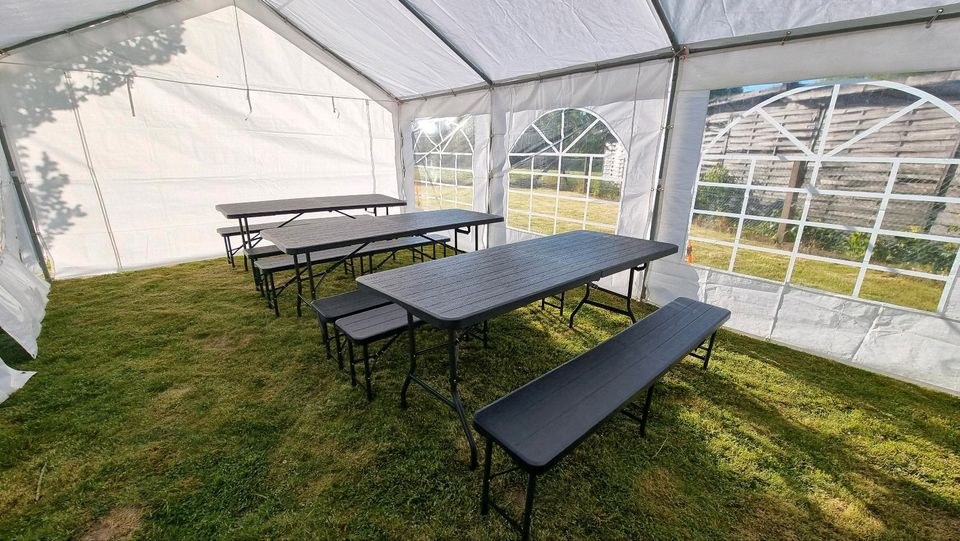 Kurzfristig buchbar Partyzelt 3x3 4x8 m mieten bei Klassen – 4