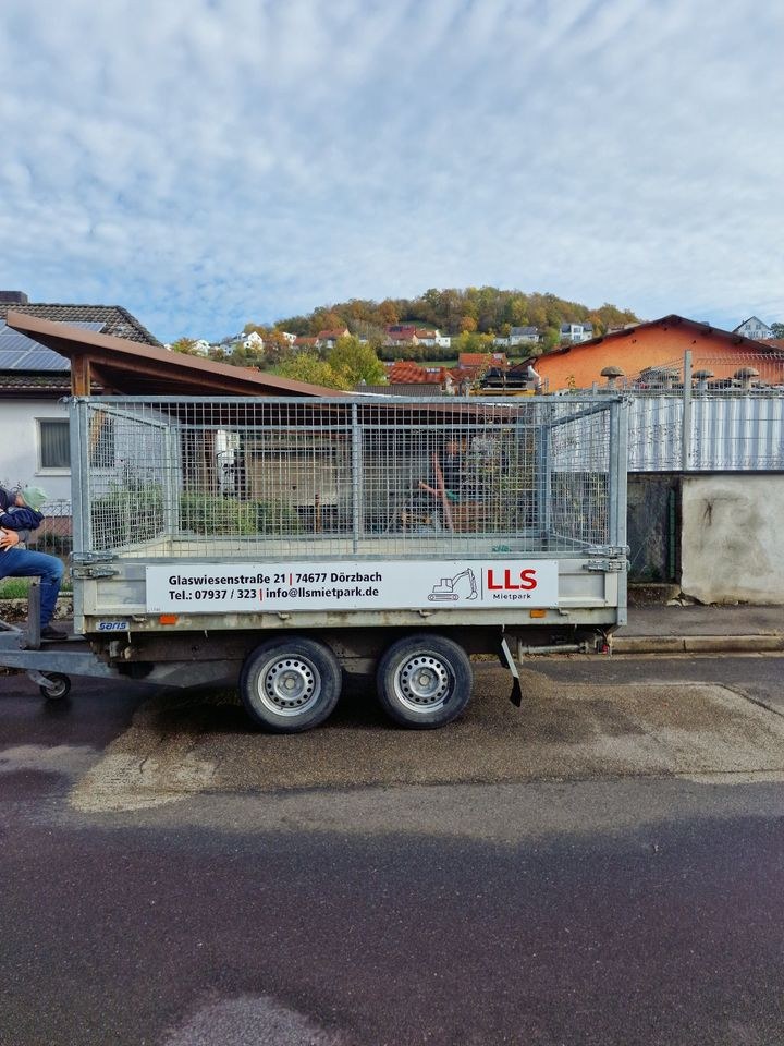 3 Seitenkipper PKW Anhänger 3,5 t Kippanhänger mieten bei LLS Mietpark