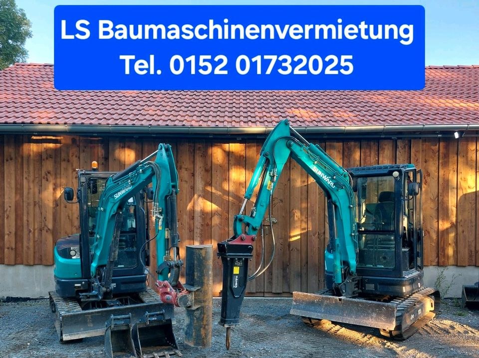 **Minibagger 2,7t unschlagbar mieten bei LS Baumaschinenvermietung