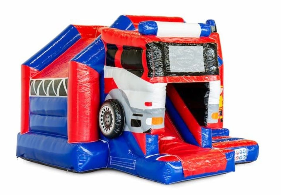 Hüpfburg Slide Combo Feuerwehr mieten bei M&M Event