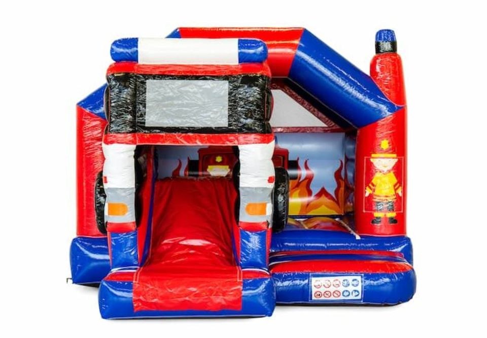Hüpfburg Slide Combo Feuerwehr mieten bei M&M Event – 2