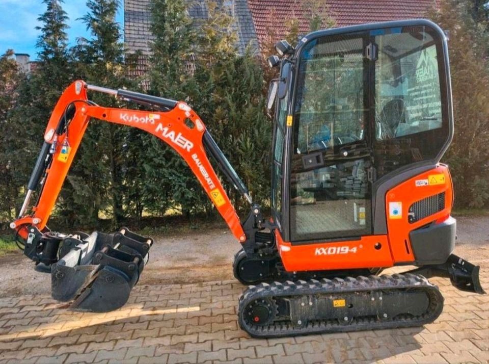 Kubota KX019 4 Powertilt HS01 Minibagger Bagger mieten in Mehrstetten