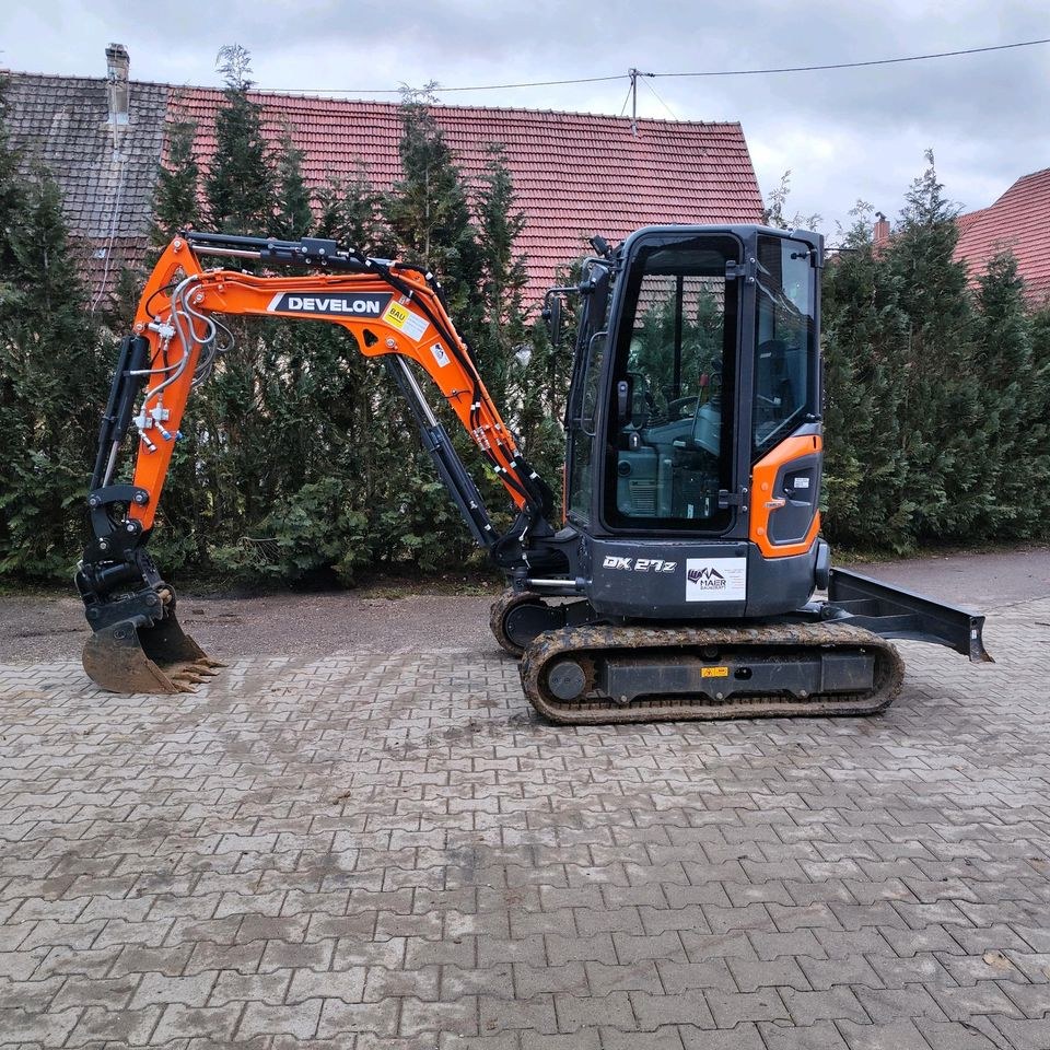Minibagger Bagger Doosan Develon Dx27z mieten in Mehrstetten – 2