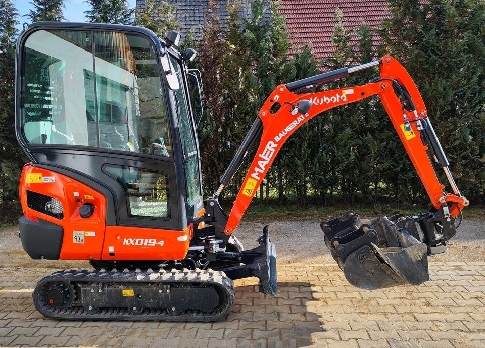 Kubota KX 019 4 Minibagger Powertilt HS01Bagger mieten in Mehrstetten