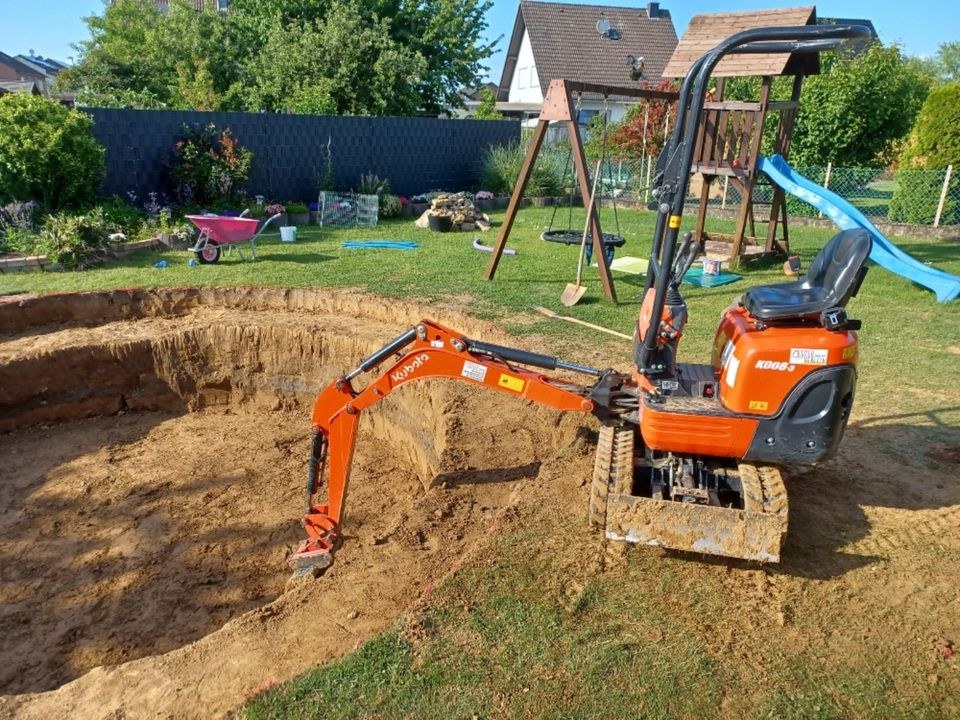 Kubota K008 3 Minibagger mieten bei Maschinenverleih Esser