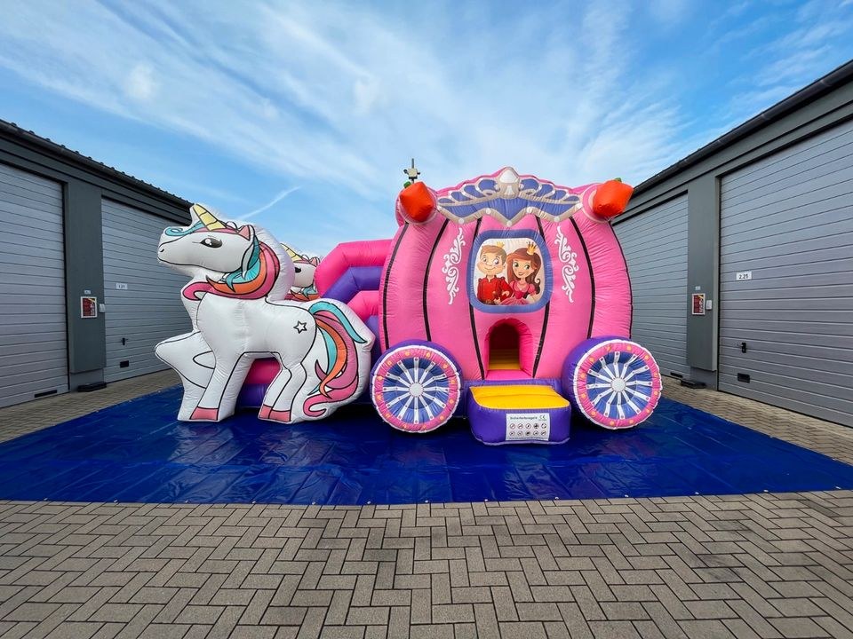 Prinzessinkutsche Hüpfburg Rutsche Einhorn mieten bei hüpf24 – 2