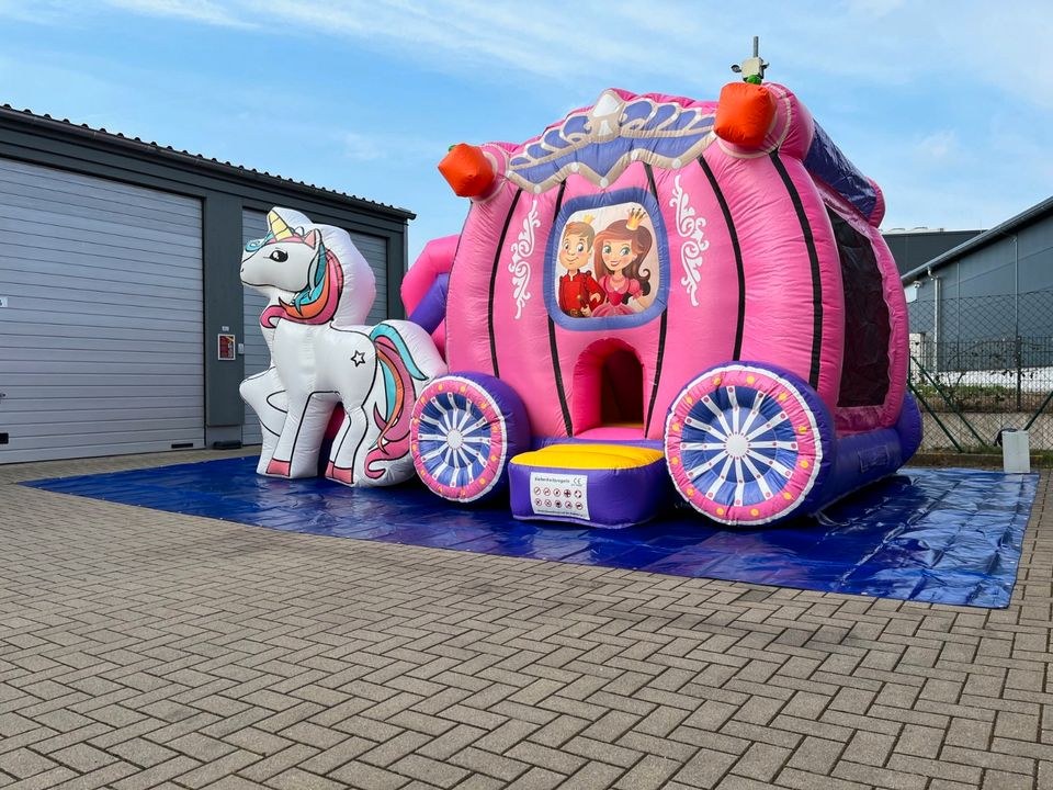 Prinzessinkutsche Hüpfburg Rutsche Einhorn mieten bei hüpf24 – 3