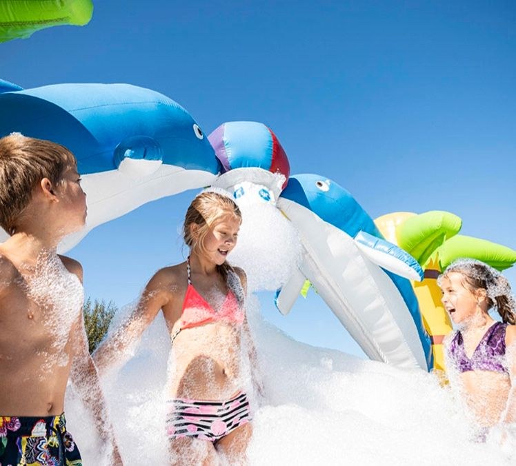 Delfin Bubblepark Schaum Hüpfburg Schaumparty mieten bei hüpf24 – 4