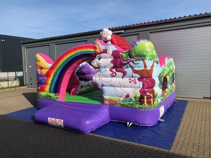 Einhorn Playcenter Hüpfburg Kindergeburtstag mieten bei hüpf24