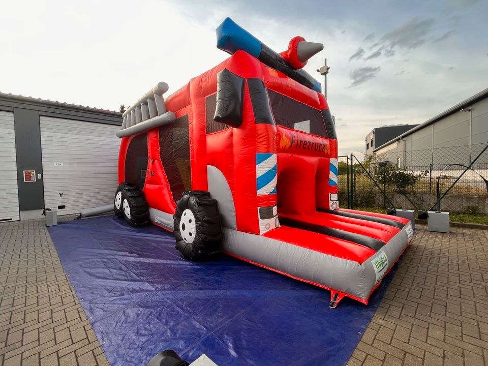Firertruck Feuerwehr Hüpfburg Rutsche mieten bei hüpf24 – 2