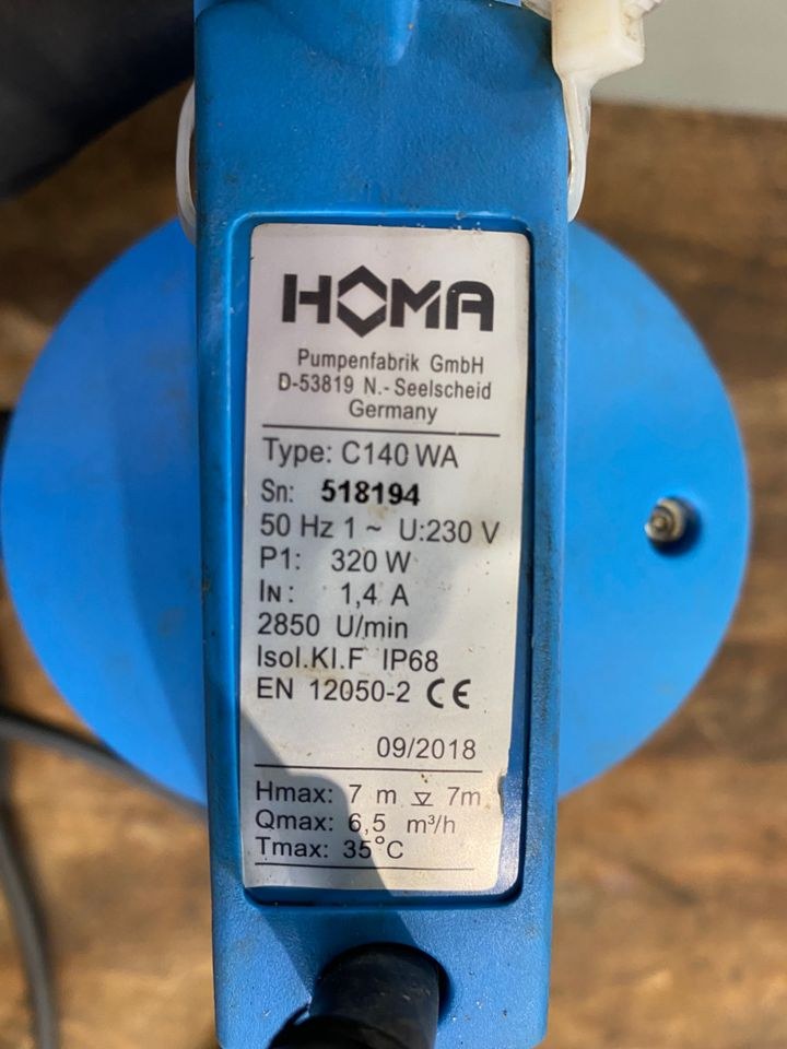 HOMA Tauchpumpe C140 WA mieten in Borken – Wasser weg in Minuten – 3