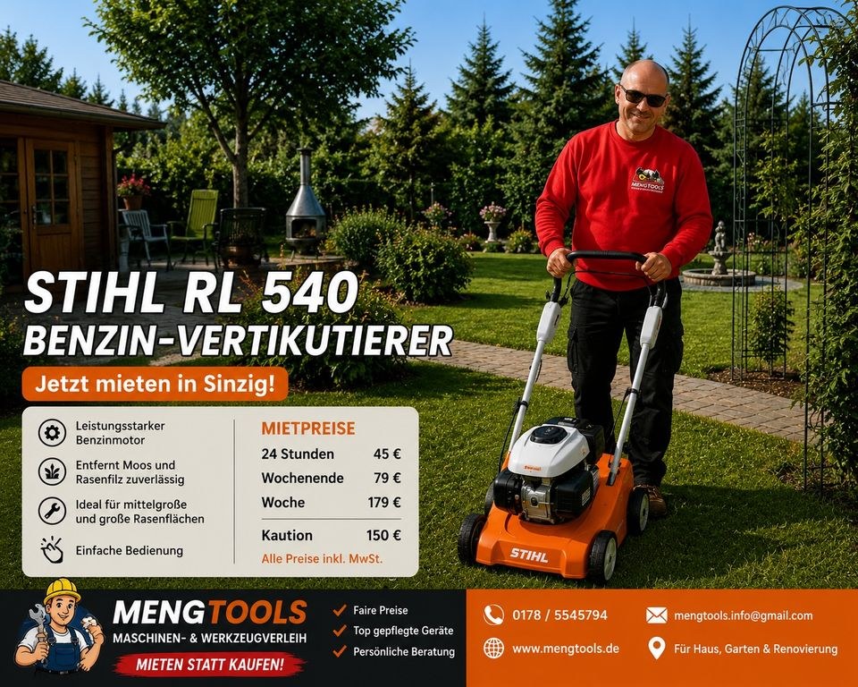 STIHL RL 540 Benzin Vertikutierer Rasenlüfter mieten bei MENGTOOLS – 2