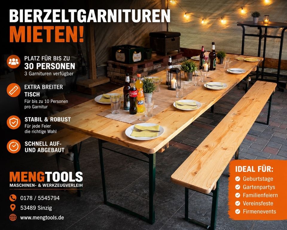 Partyzubehör Bierzeltgarnituren Stehtische JBl mieten bei MENGTOOLS