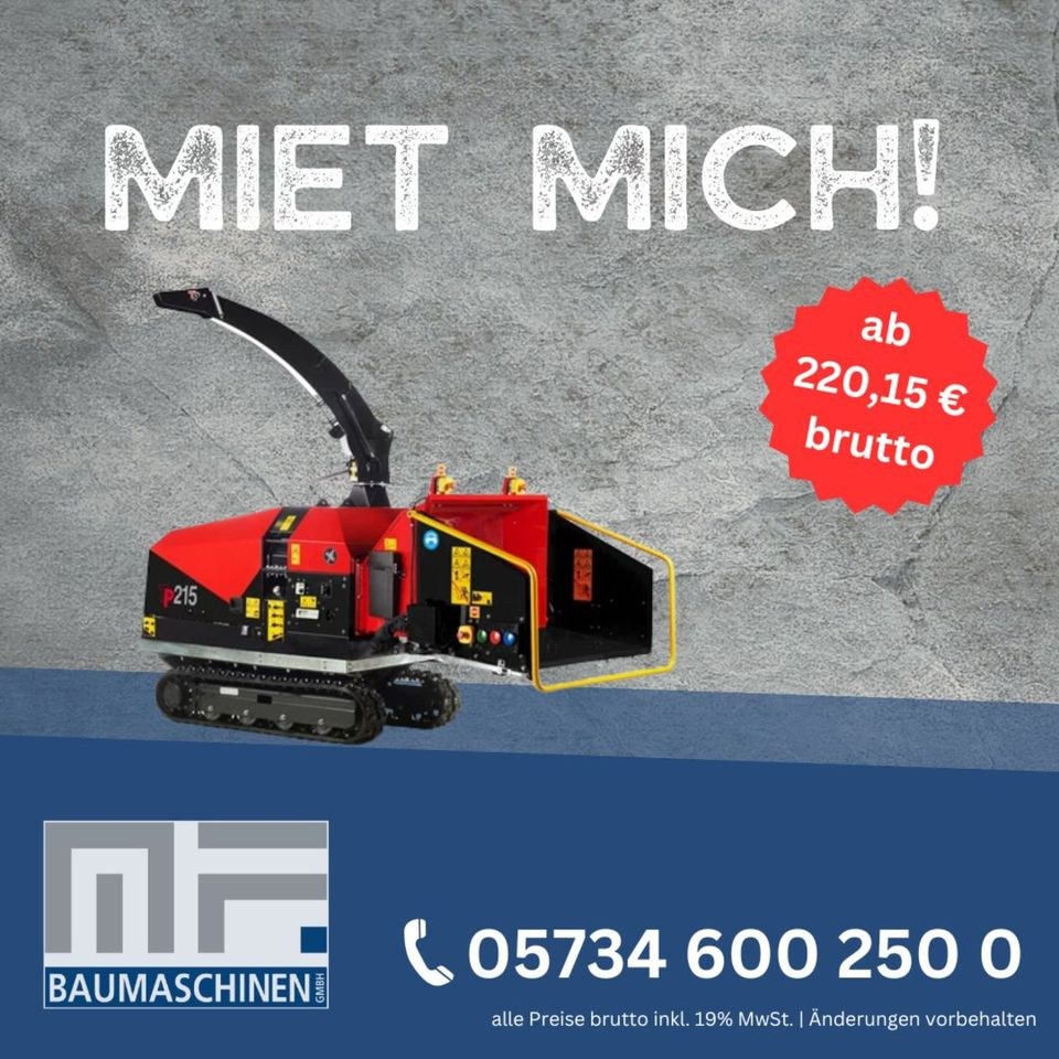 Holzhäcksler Ø 20cm auf Raupenfahrwerk mieten bei MF Baumaschinen