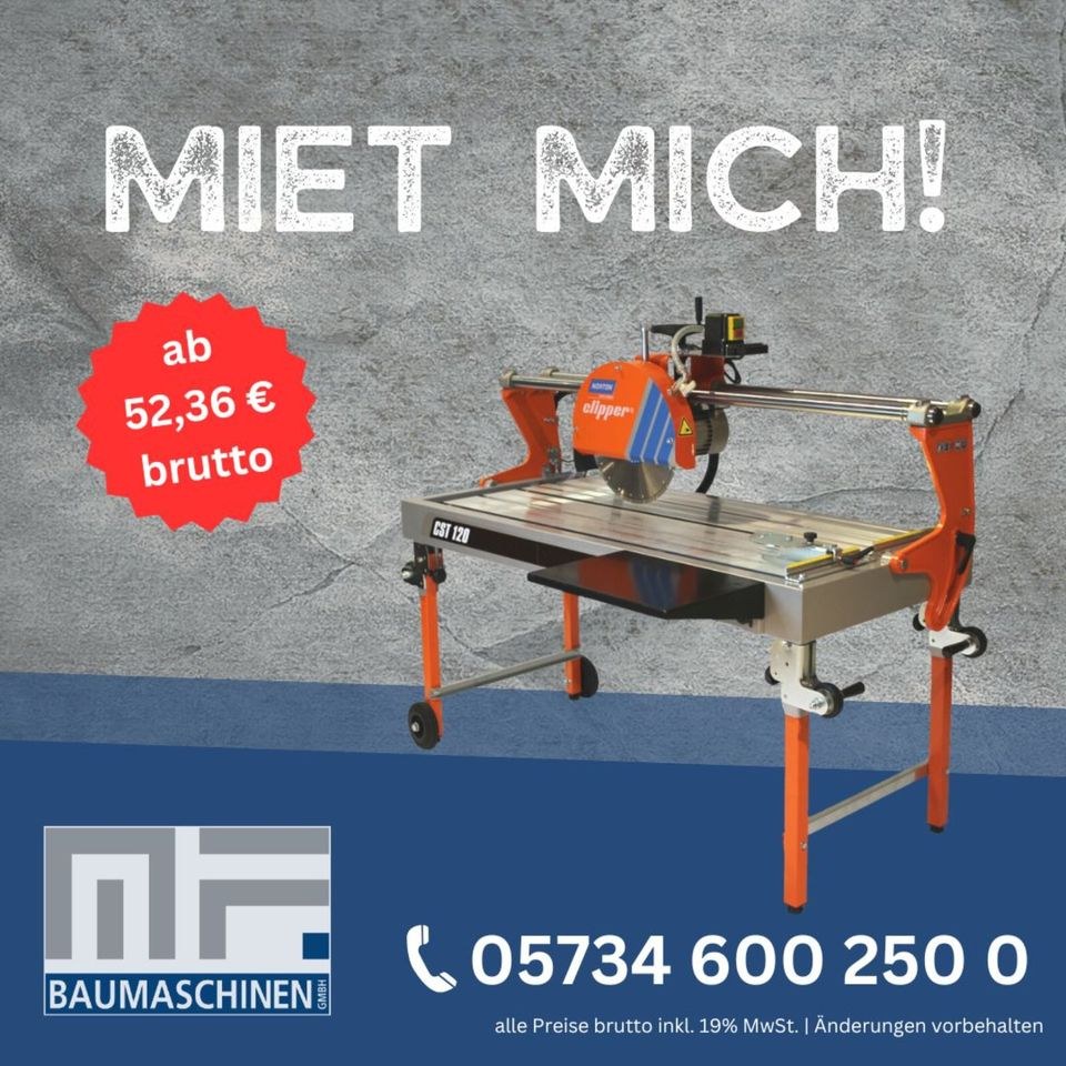 Tischsäge großformatige Platten mieten bei MF Baumaschinen