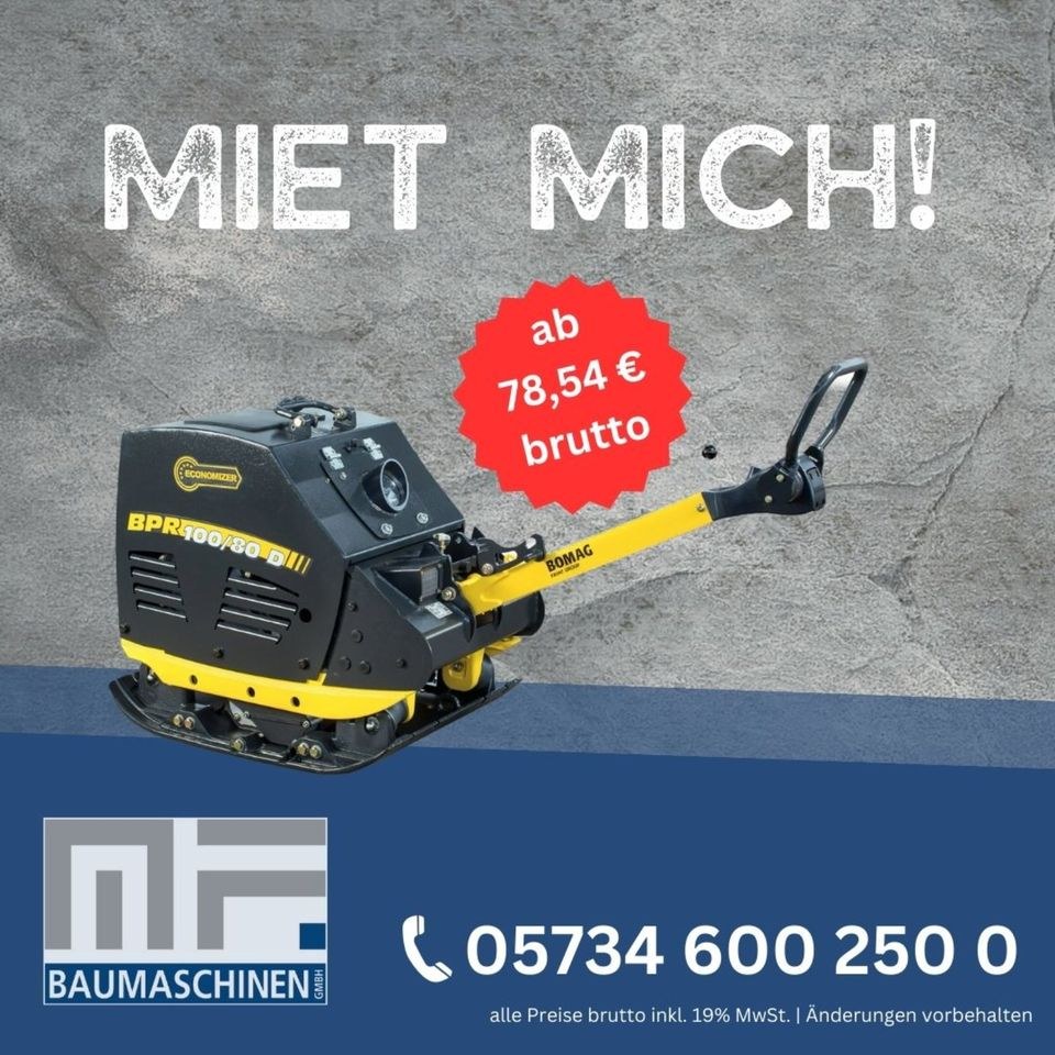 Bomag BPR 100 80D Rüttelplatte 710kg mieten bei MF Baumaschinen