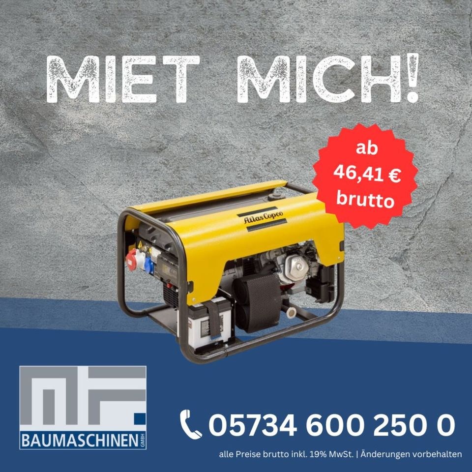 Stromerzeuger 11,9 KVA mieten bei MF Baumaschinen