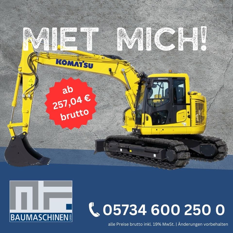 Kettenbagger PC138US 11 14,5 t mieten bei MF Baumaschinen