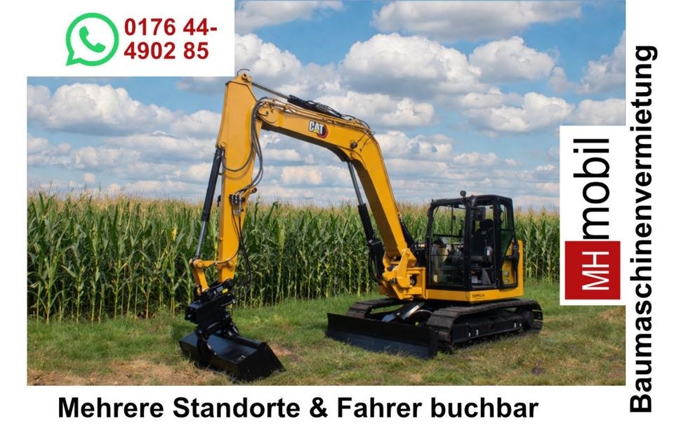 8t Bagger starke Maschine Galabau mieten bei MHmobil