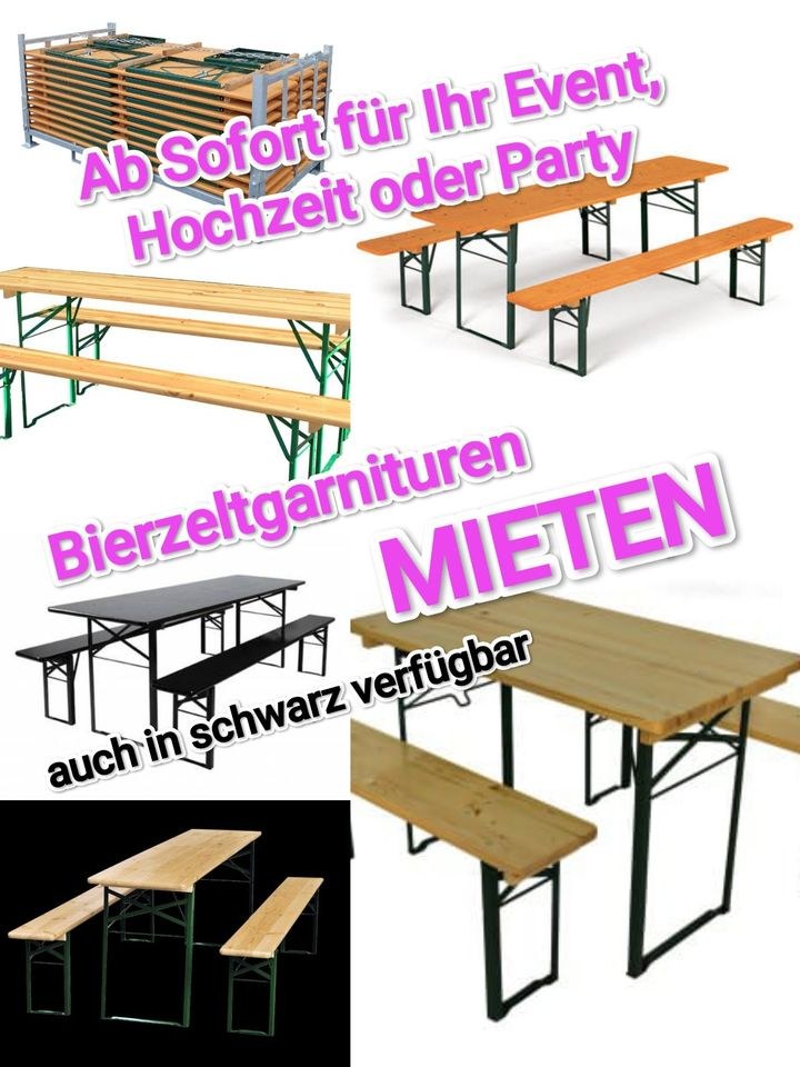 Bierzeltgarnitur Festzeltgarnitur Natur 50cm mieten in Sulzbach (Saar)