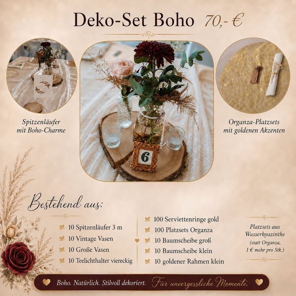 Boho Deko Hochzeitsdeko Vintage mieten in Eppelborn – für die Hochzeit