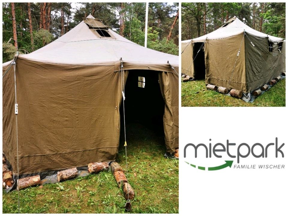 Mannschaftszelt N orig NVA 5x5m Partyzelt mieten in Schönhausen (Elbe)