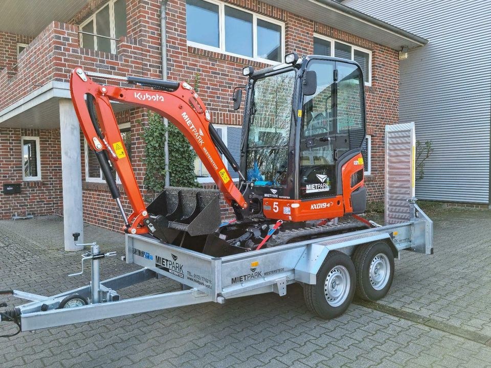 Minibagger Kubota 1.8t mieten bei Mietpark Westerstede