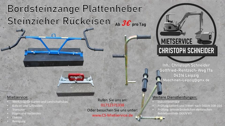 Bordsteinzange Steinzieher Versetzzange mieten in Mölkau