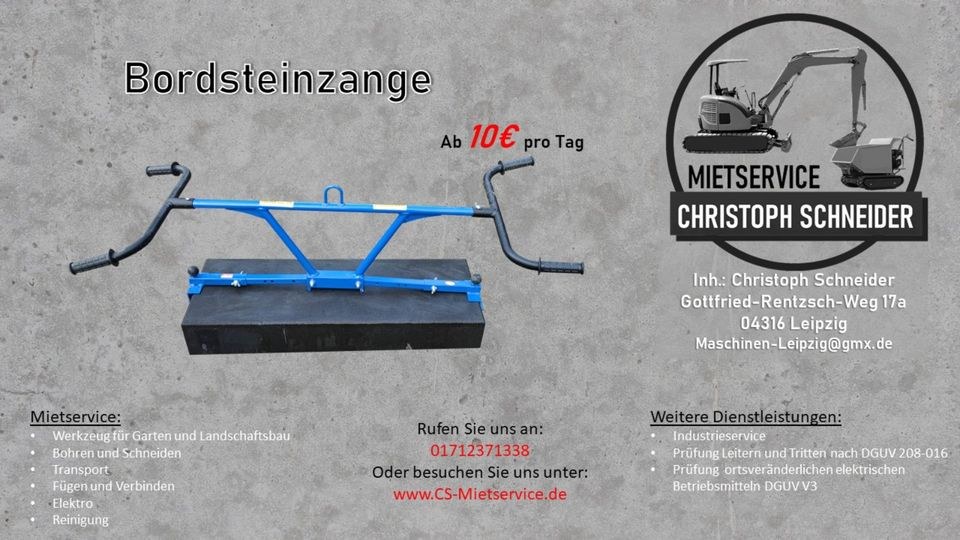Bordsteinzange Steinzieher Versetzzange mieten in Mölkau – 2