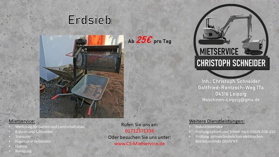 Rollsieb Erdsieb RS350 mieten in Mölkau – für Garten & Grundstück